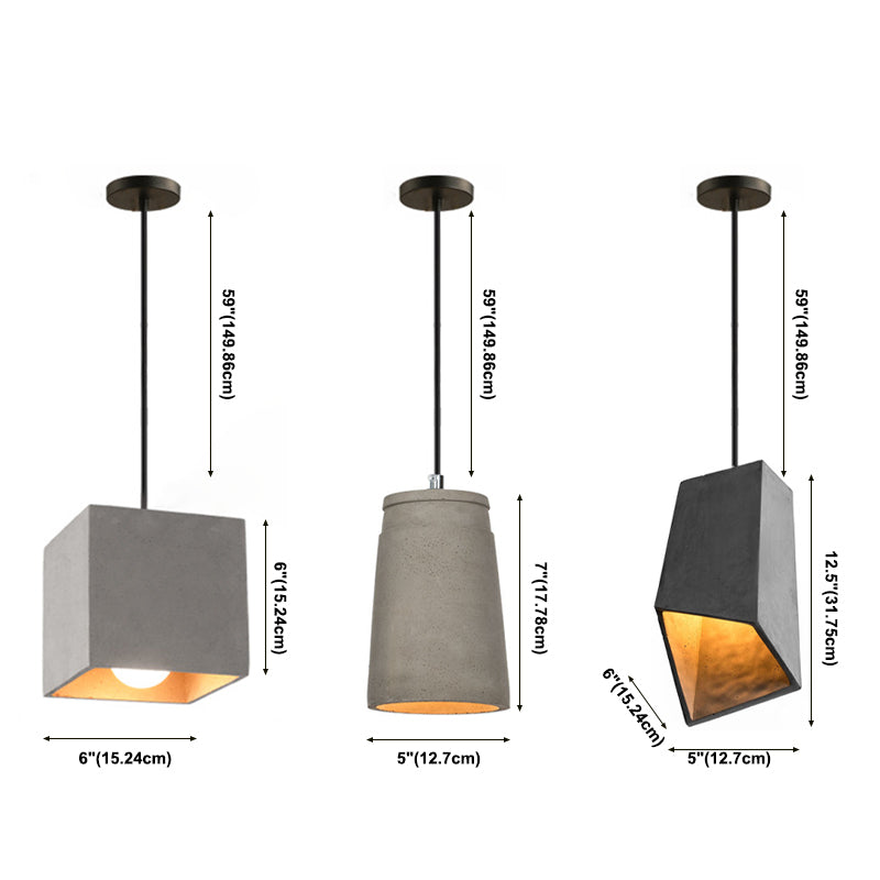 1 Light Cement Pendants Lights Freedurs Modern Minimalist Affermazione per camera da letto