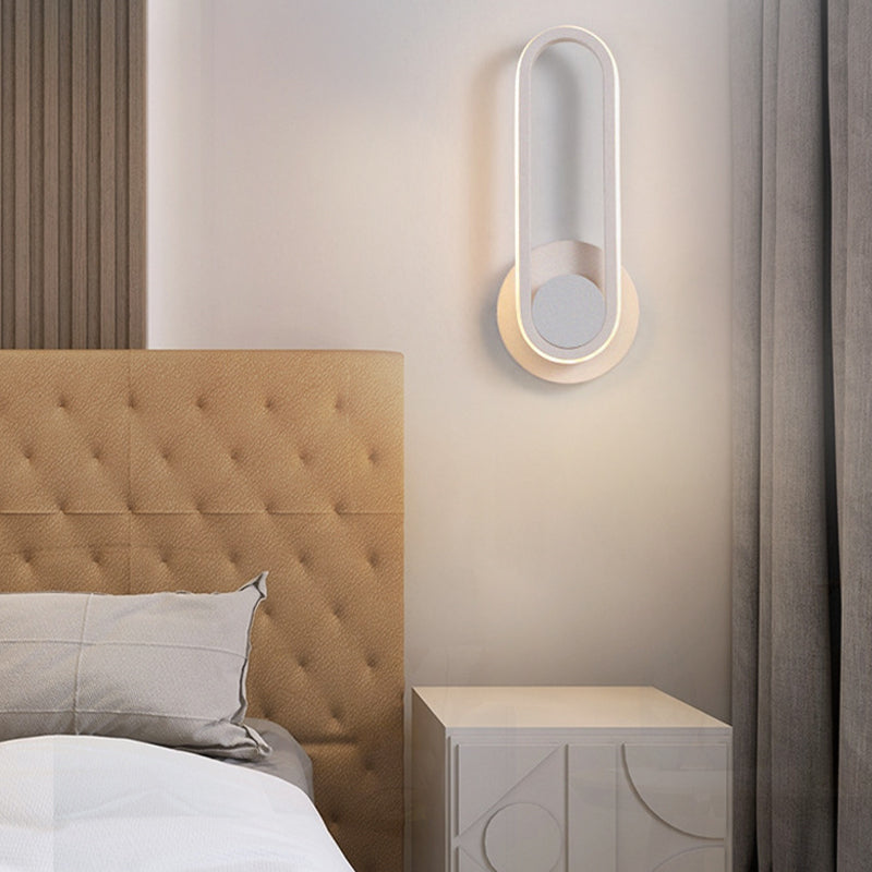 Contemporary Simple Wall Sconce Led Oval Wall Mounted Light Fixture for Bedside
