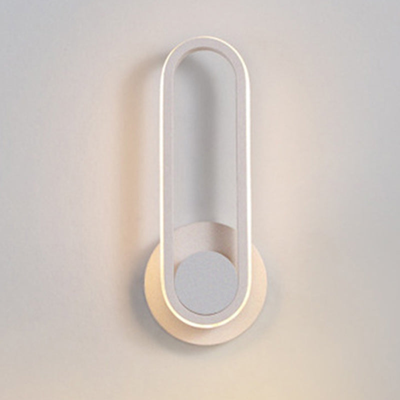 Contemporary Simple Wall Sconce Led Oval Wall Mounted Light Fixture for Bedside