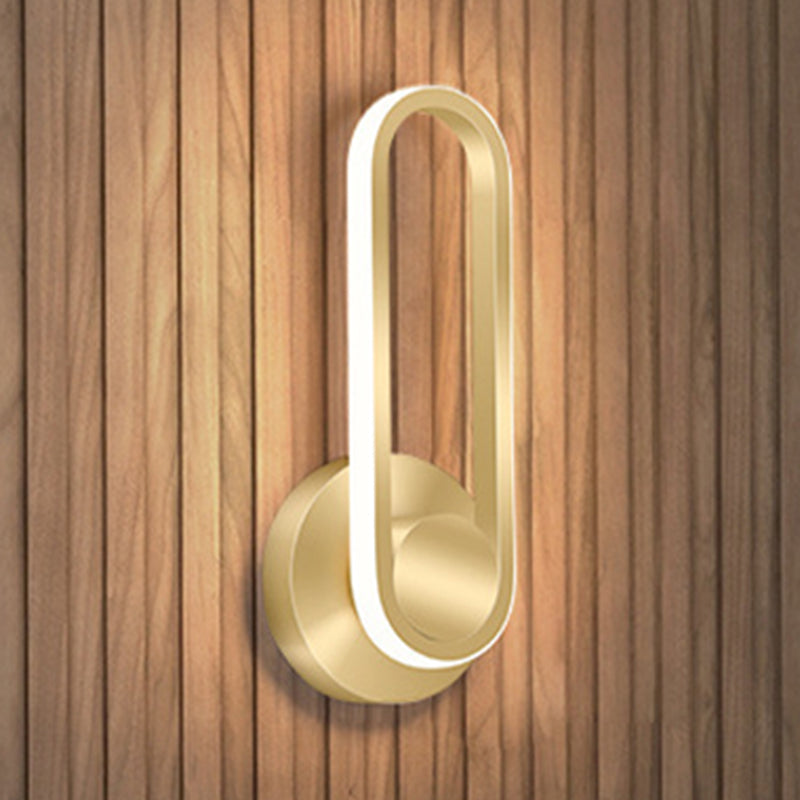 Contemporary Simple Wall Sconce Led Oval Wall Mounted Light Fixture for Bedside