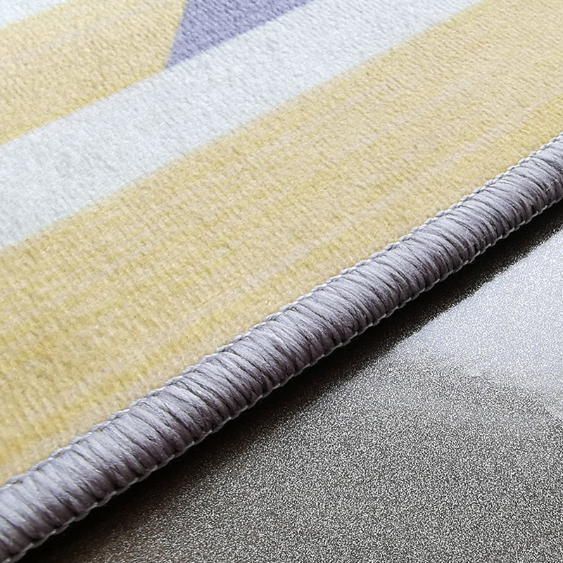 Grey Modern Carpet Plant Pattern Polyester Area Rug Stain Resistant Rug for Home Decor