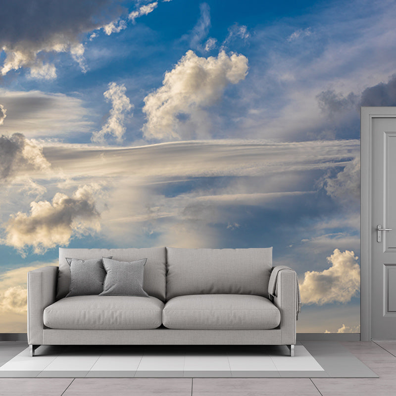 Beautiful Sky View Murals Stain-Resistant Wall Covering for Sitting Room