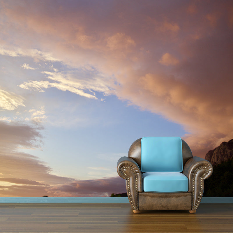 Beautiful Sky View Murals Stain-Resistant Wall Covering for Sitting Room