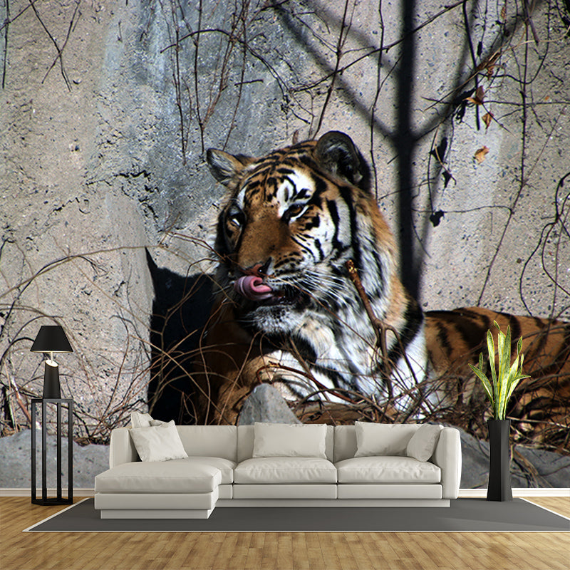 Tiger Mural Wallpaper Living Room Decoration, Personalized Size Available