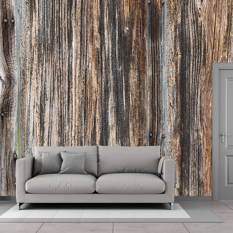 Wood Grain Customized Contemporary Mural Mildew Resistant for Living Room Decoration