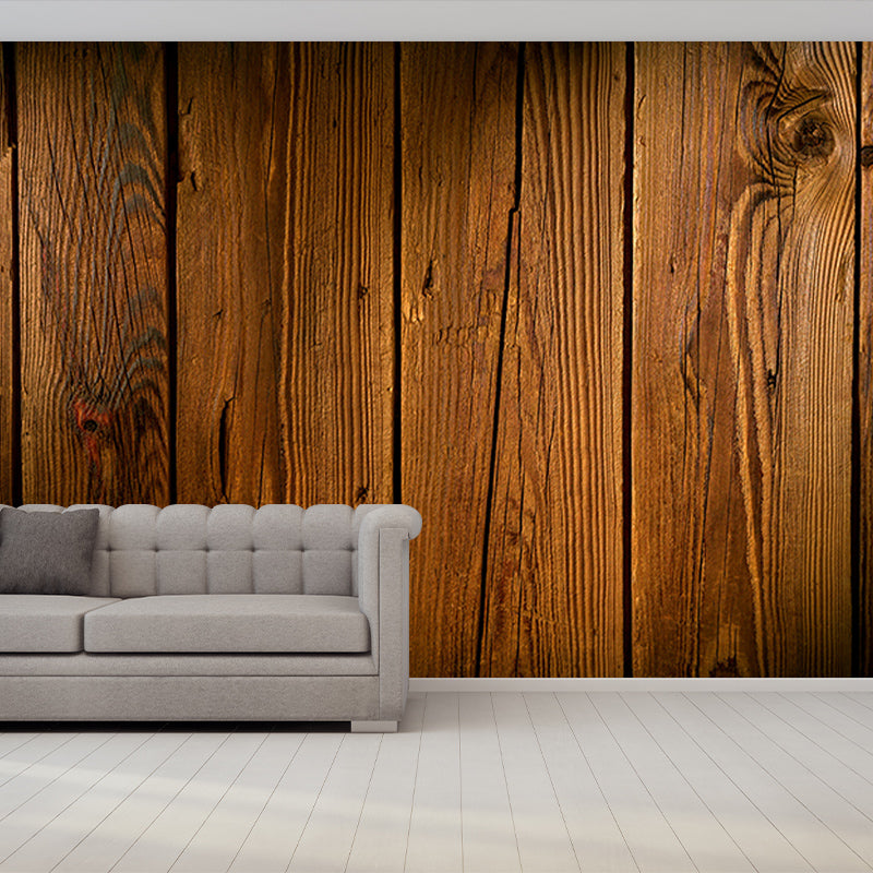 Wood Grain Customized Contemporary Mural Mildew Resistant for Living Room Decoration