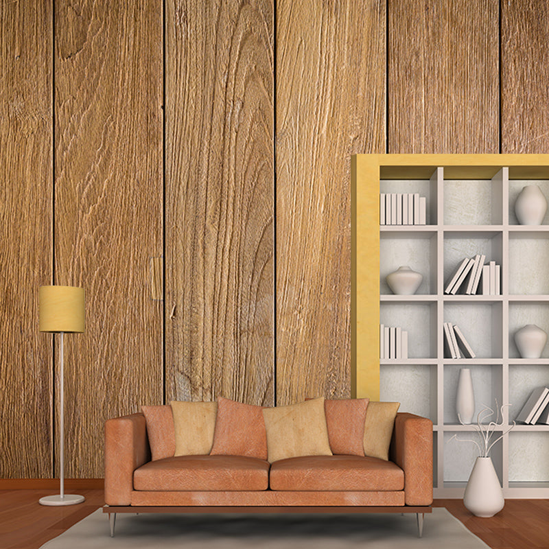 Wood Grain Customized Contemporary Mural Mildew Resistant for Living Room Decoration