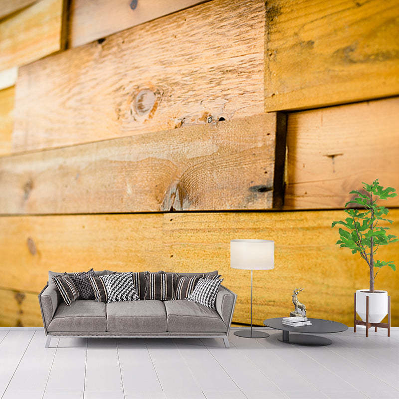 Wood Grain Industrial Style Mural Mildew Resistant for Living Room Decoration