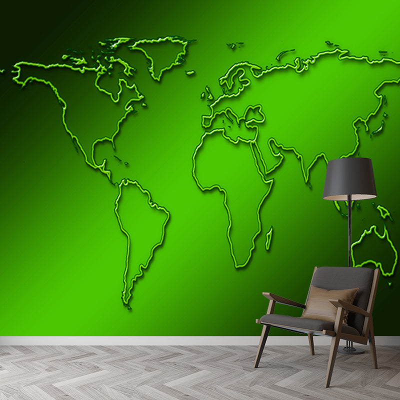 Modern Map Illustration Wall Mural Contemporary Wall Decoration for Bedroom