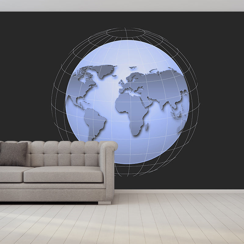 Map Illustration Mural Wallpaper Environment Friendly for Living Room Bedroom