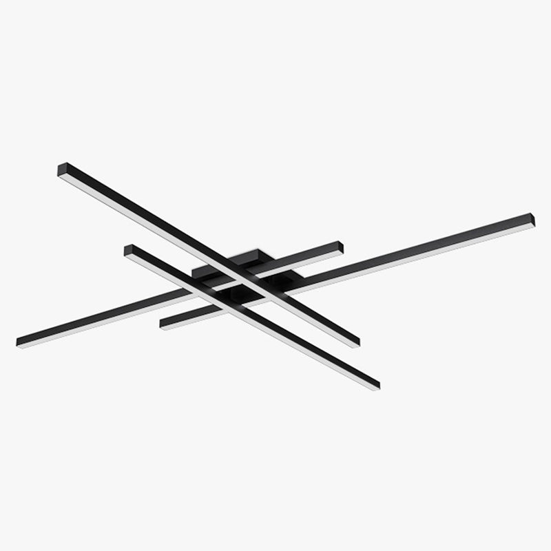 Modern Minimalist LED Linear Ceiling Light Aluminium Indoor Flush Mount with Acrylic Shade