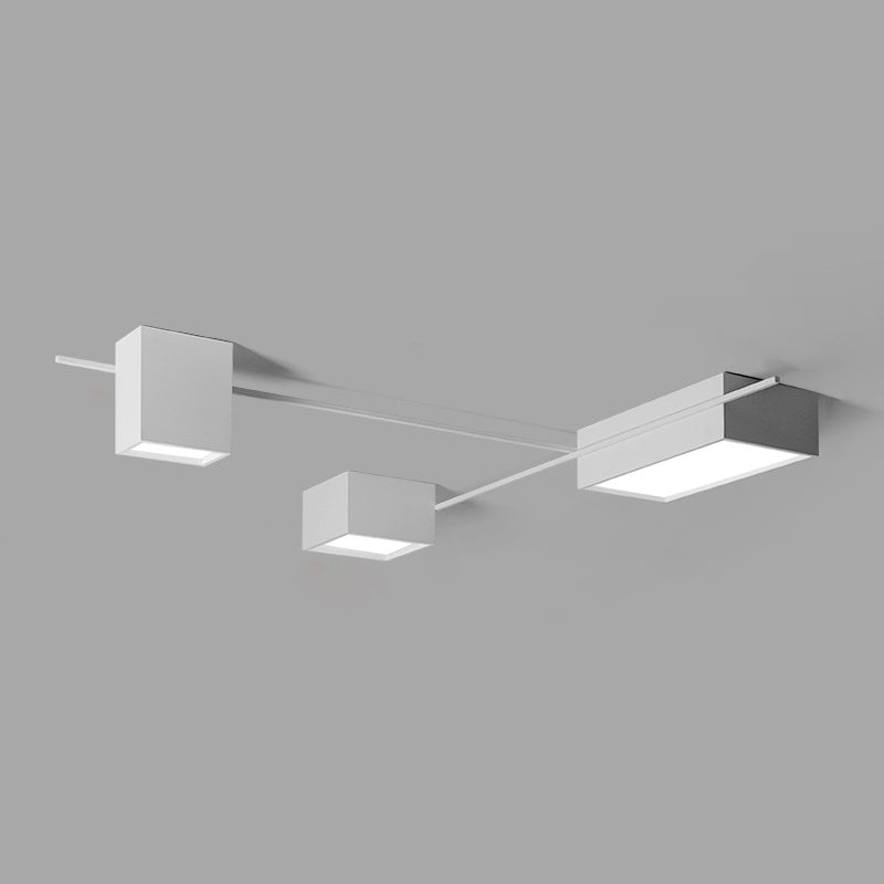 Modern Artistic LED Ceiling Light Iron Geometric Ceiling Fixture with Acrylic Shade