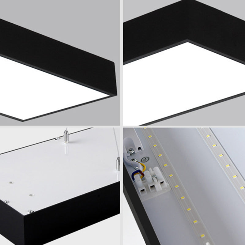 Modern Simple Rectangle Ceiling Lamp Aluminium 1 Light Flush Mount Light for Office