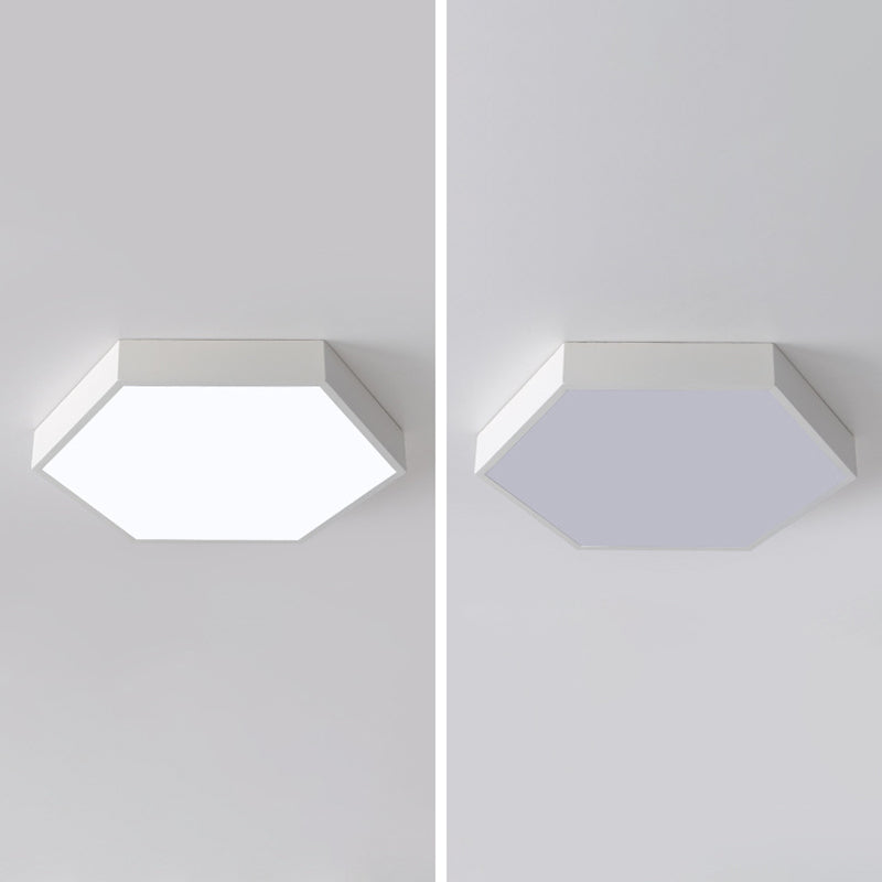 Modern Simple Style Hexagonal Flush Light Fixtures Metal 1 Light Flush Mount Light