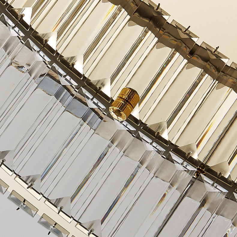 Modern Fashionable LED Ceiling Fixture Stainless-Steel Flush Mount with Crystal Shade