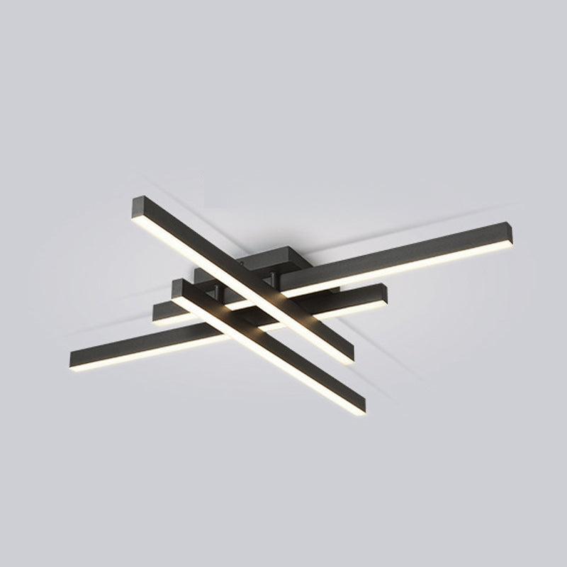 Plafonnier LED noir en acrylique, plafonnier linéaire en aluminium de Style moderne pour espaces intérieurs