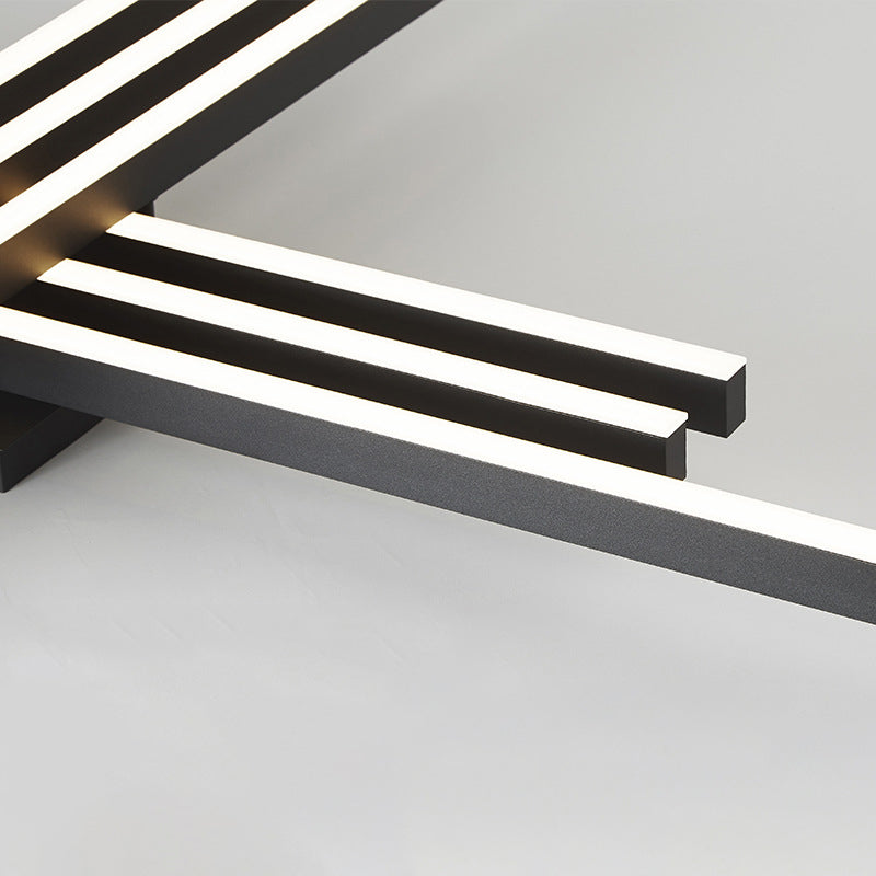 Plafonnier LED noir en acrylique, plafonnier linéaire en aluminium de Style moderne pour espaces intérieurs