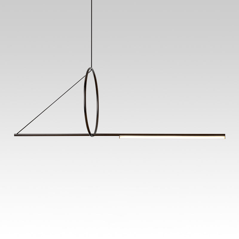 Lustre linéaire lustre moderne en métal simple îlot de plafond îlot de plafond en noir