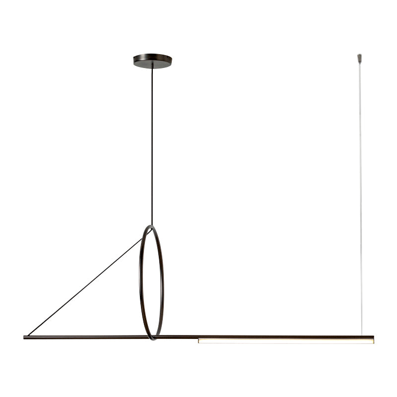 Lustre linéaire lustre moderne en métal simple îlot de plafond îlot de plafond en noir