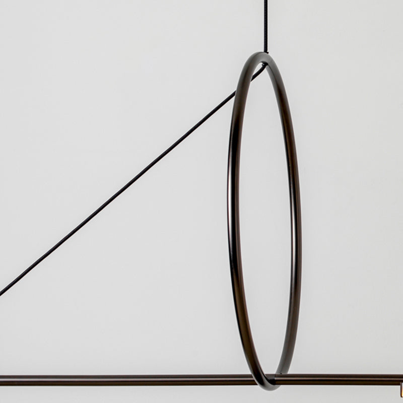 Lustre linéaire lustre moderne en métal simple îlot de plafond îlot de plafond en noir