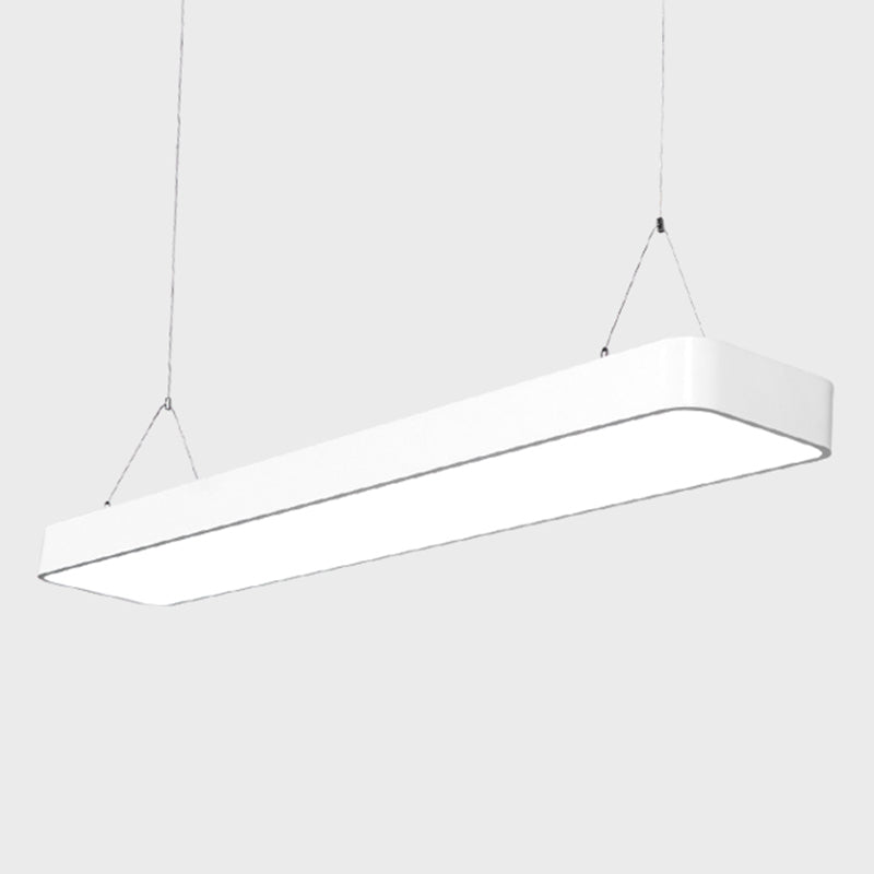 Rectangle Island Ceiling Light Modern Metal Kitchen Island Lighting with Acrylic Shade