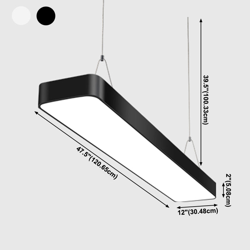 Rectangle Island Ceiling Light Modern Metal Kitchen Island Lighting with Acrylic Shade