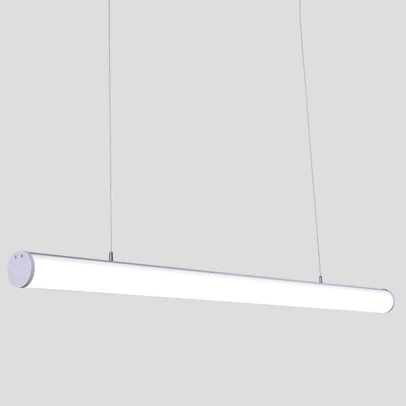 Moderne lineare Insel Kronleuchter Lichter Acrylinsellampen im weißen Finish