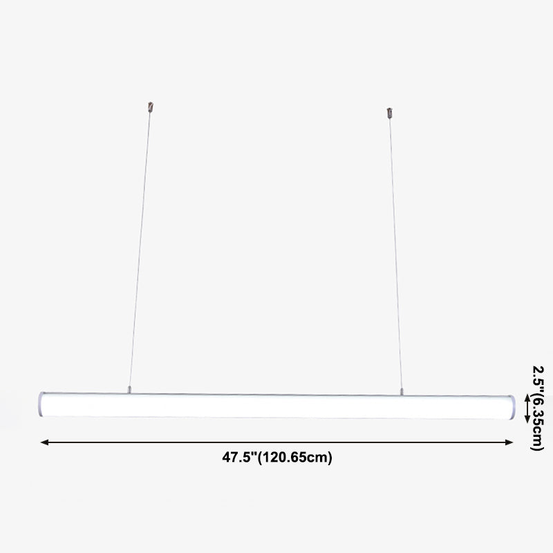 Modern Linear Island Chandelier Lights Acrylic Island Lamps in White Finish