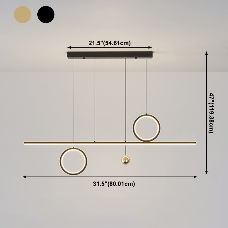 3 Light Geometric Island Lights Contemporary Island Lighting Metal Island Ceiling Light