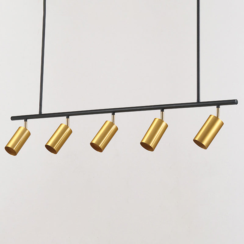 5-Light Cylinder Island Lights Contemporary Metal Island Ceiling Light