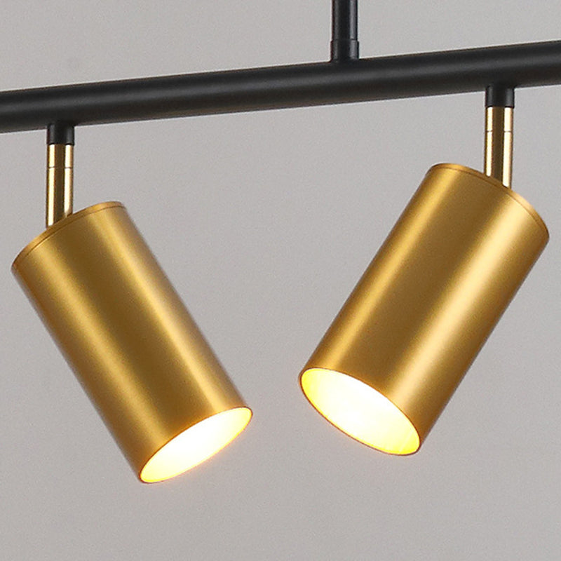 5-Light Cylinder Island Lights Contemporary Metal Island Ceiling Light
