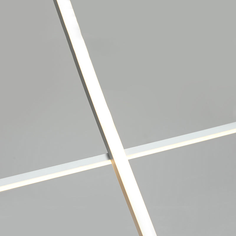 Luci d'isola lineare Luce a soffitto dell'isola metallica contemporanea in finitura bianca