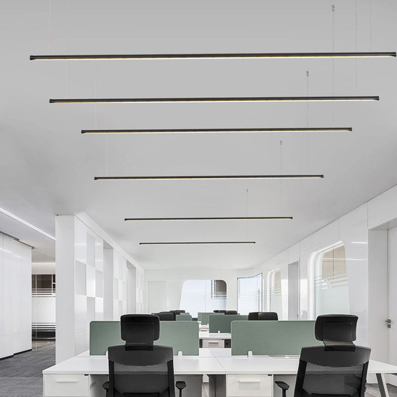 Accesorios de iluminación lineal modernos Luz de techo colgante de metal