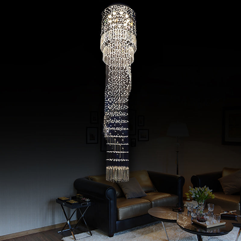 Gold 9 Heads LED LEDLING DE LA ILUMINIZACIÓN Modernismo en cascada múltiple lámpara colgante múltiple