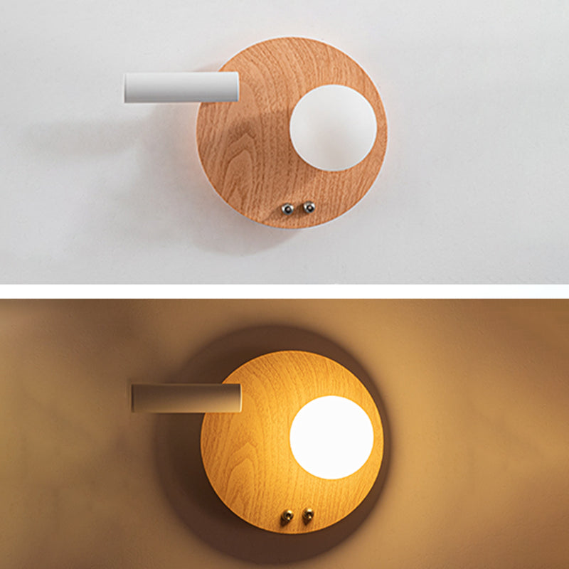 2 luces de lectura geométrica de la iluminación de pared de estilo moderno lámpara montada en la pared en marrón