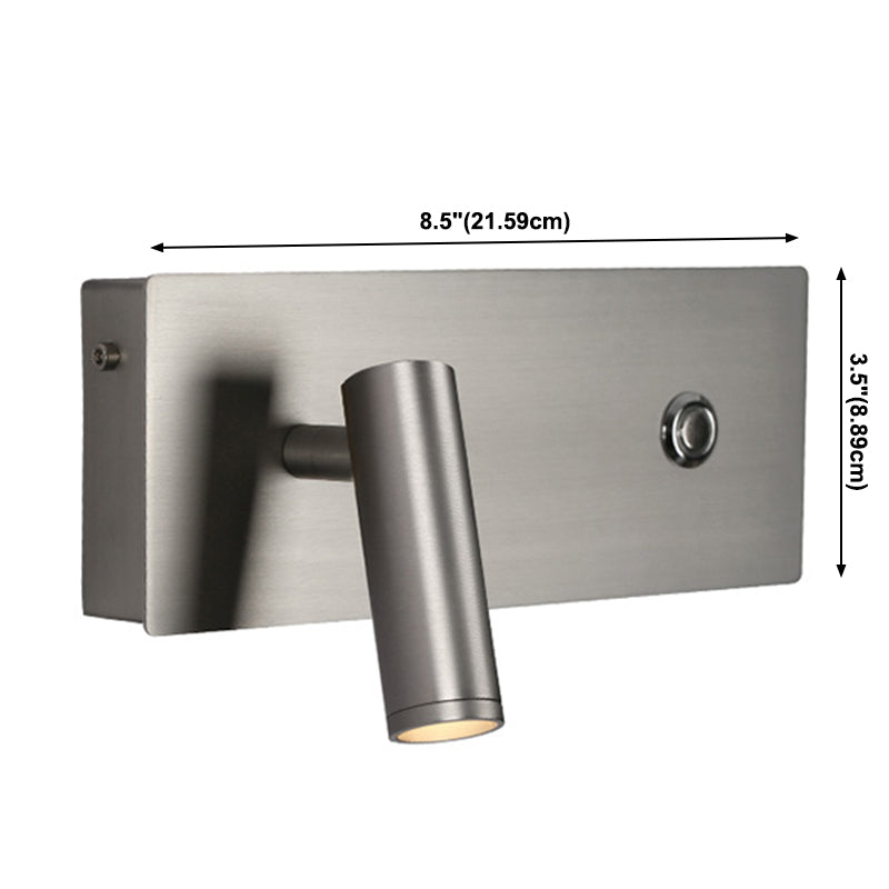 Einstellbare 1 leichte rechteckige LED -Wandlampen moderne Metallleuchten im modernen Stil