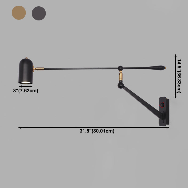 Moderner Stil Verstellbarer geometrische Wandlampe Metall 1 Leichte Wandmontagelampen