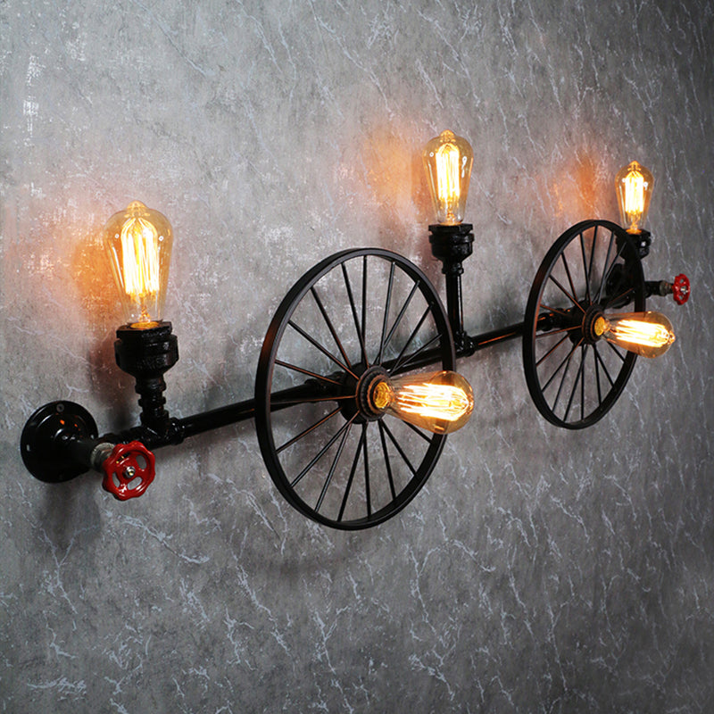 Multi Lights Metal Wall Lighting Industrial Water Pipe Shade Wall Mounted Light Fixture