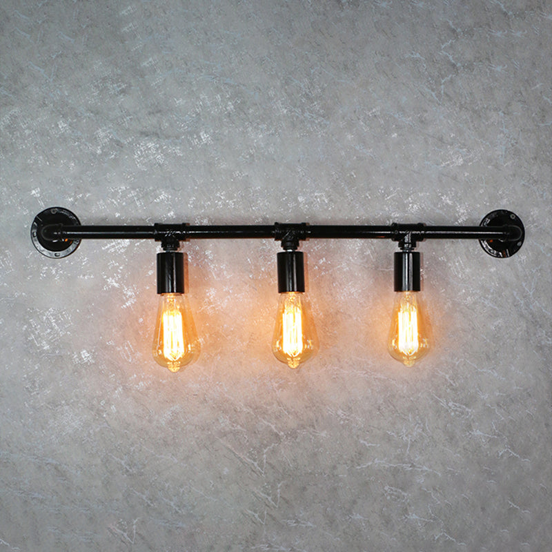 Illuminazione a parete in metallo multiple industriale pipa da acqua sfumatura lampada montata a parete