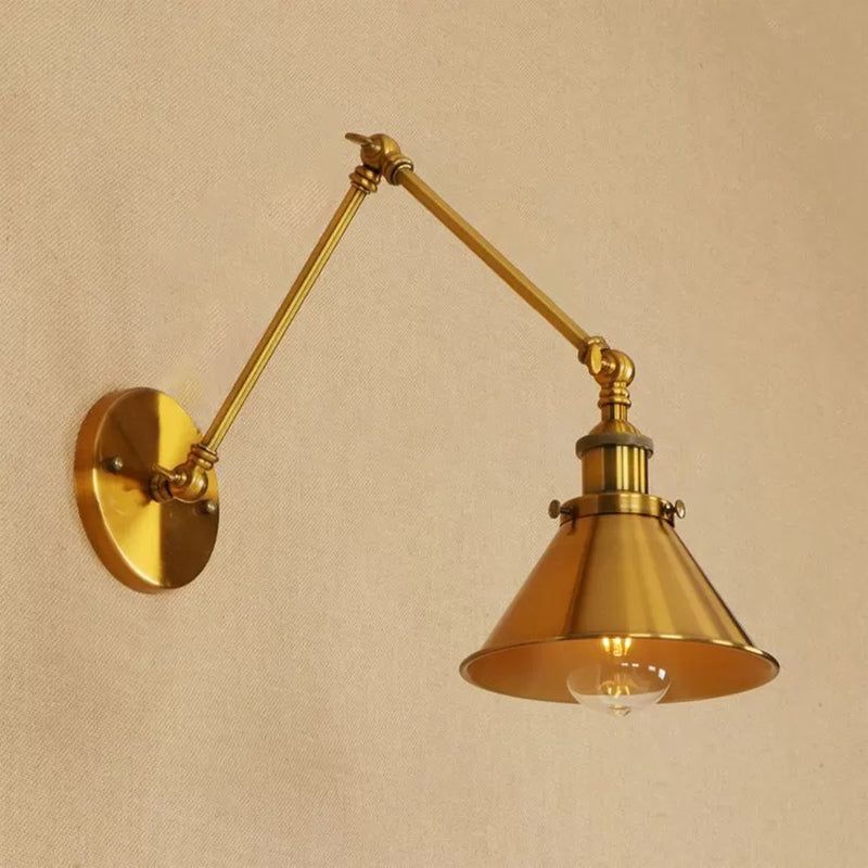 Industrial Swing Arms Wall Mounted Light Metal 1 Light Wall Mounted Lamp