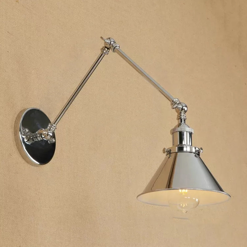 Industrial Swing Arms Wall Mounted Light Metal 1 Light Wall Mounted Lamp