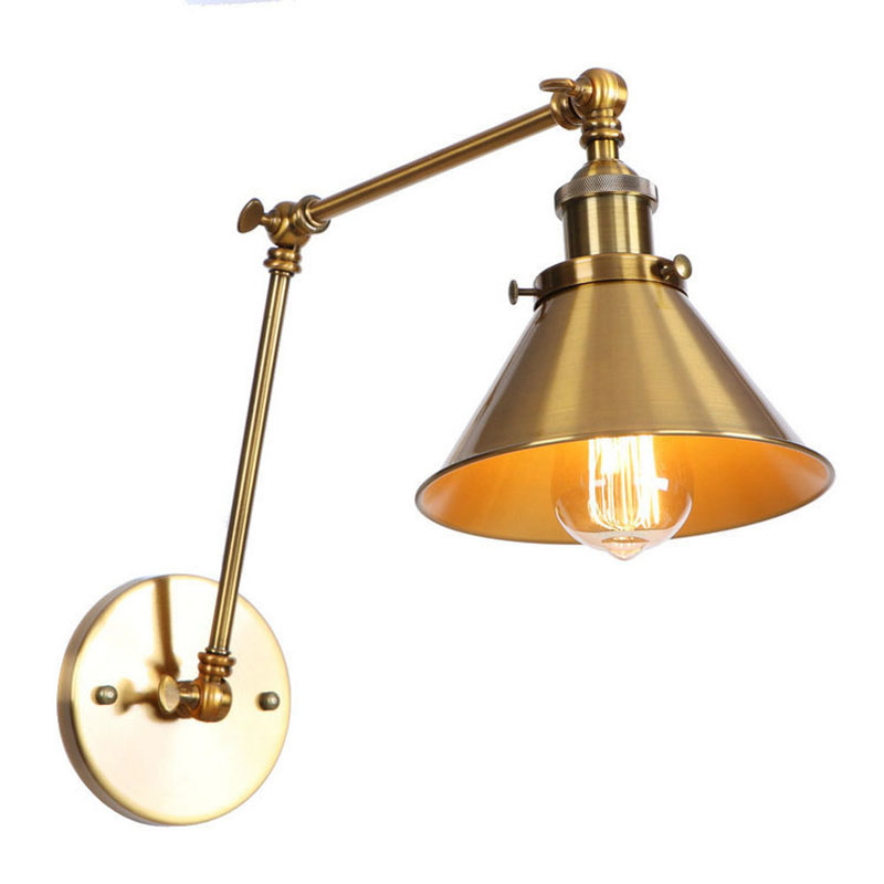 Industrial Swing Arms Wall Mounted Light Metal 1 Light Wall Mounted Lamp