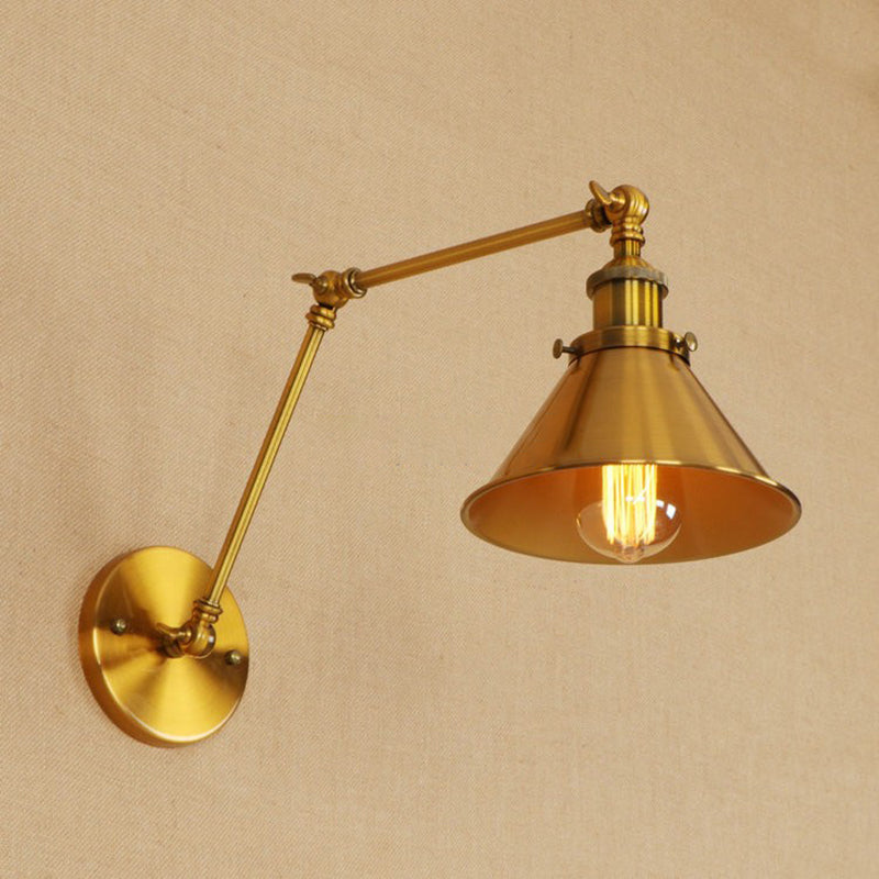 Industrial Swing Arms Wall Mounted Light Metal 1 Light Wall Mounted Lamp