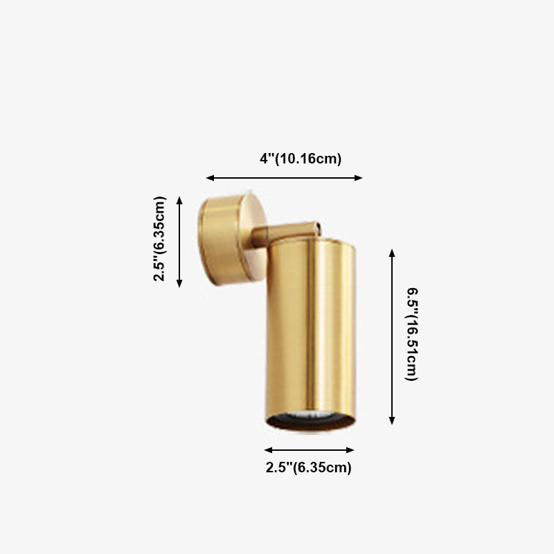 Multi Lights Cylinder Wall Lighting Modern Metal Wall Mounted Light Fixture in Brass