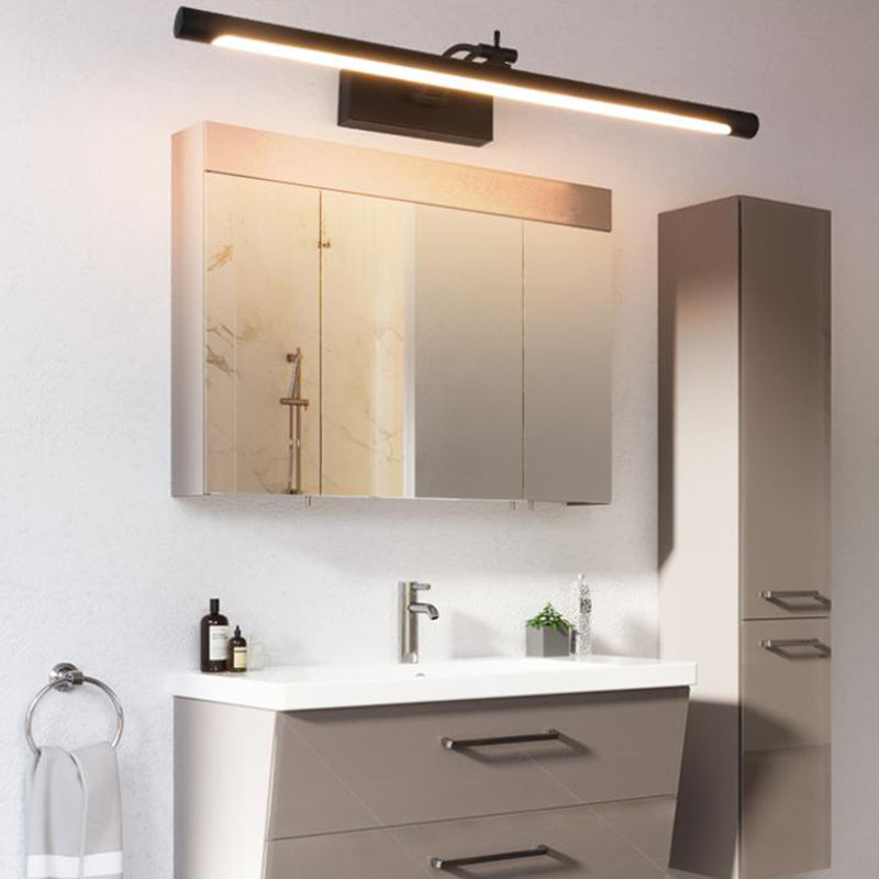 Lineaire wandverlichting Moderne stijl 1 Lichte ijdelheid SCONCE LICHTEN IN ZWART