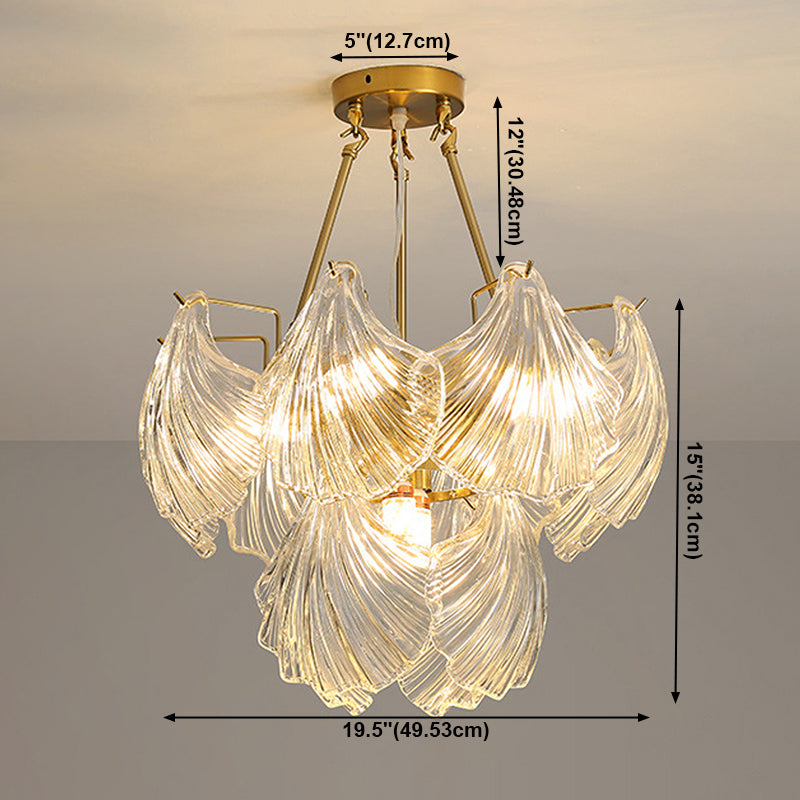 Light Luxury Style Pendant Chandelier Light Glass Chandelier for Living Room