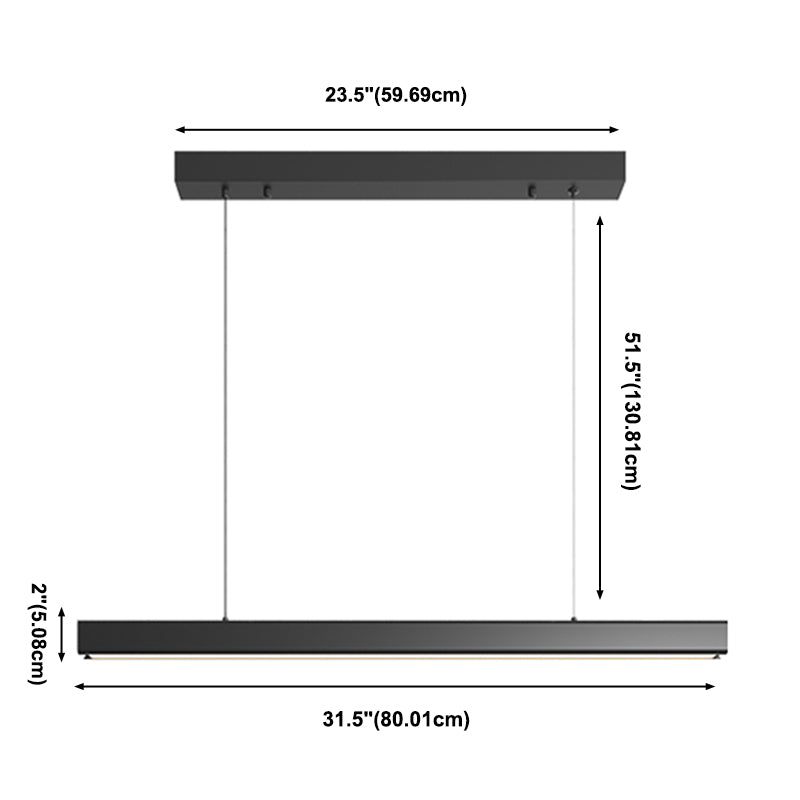 Luz Led Island Lighture Nordic Modern Style Comedor Rectángulo Luz de colgante