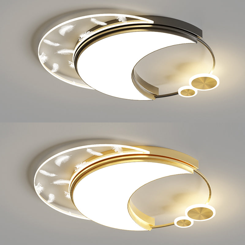 Modern Flush Mount Light Round LED Ceiling Lamp for Living Room Dining Room