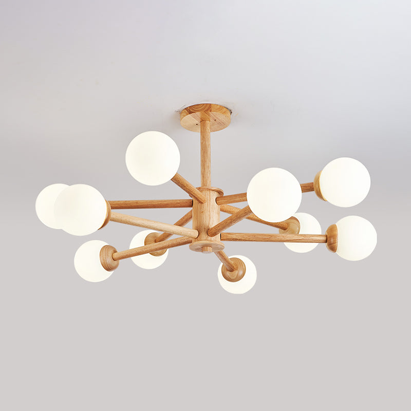 Globe Shade lampadario Luce moderno a sospensione multi-testa con tonalità di vetro bianco
