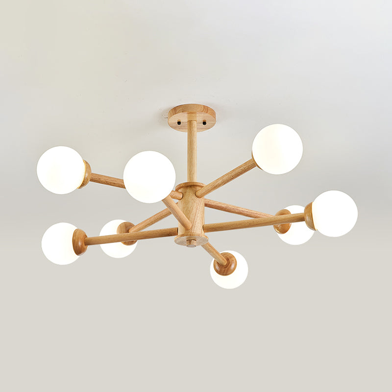 Globe Shade lampadario Luce moderno a sospensione multi-testa con tonalità di vetro bianco
